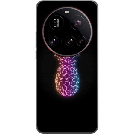 Kompatibelt Mobildeksel til Xiaomi Xiaomi 15 Ultra Neonlysillustrasjon av ananas i fargerikt lys mot svart bakgrunn
