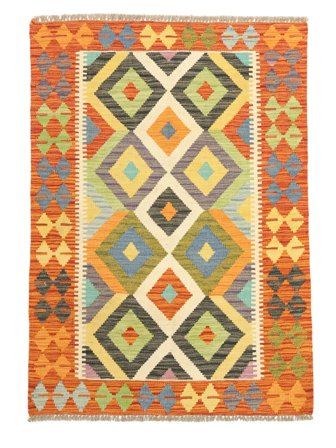 Kilim Afghan Old Style Rug Hand Woven 86X121 Brown/Orange Afghanistan