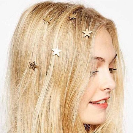 Stjärnhårklämmor Spiral Barrette Guld Stjärnhårnålar Huvudklämma 5 Pack Make Up Huvudbonader Brudklämma
