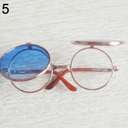 Söta runda ram plysch docka glasögon 5 5