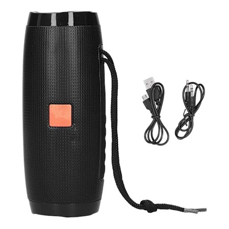 Bærbar LED Bluetooth-høyttaler utendørs fargerik lys trådløs høyttaler for minnekort Svart