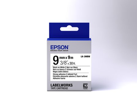 Epson LabelWorks LK-3WBW - merketape - 1 kassett(er) - Rull (0,9 cm x 9 m)