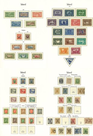 Island til 1990 - Samling i 1 frimærkealbum