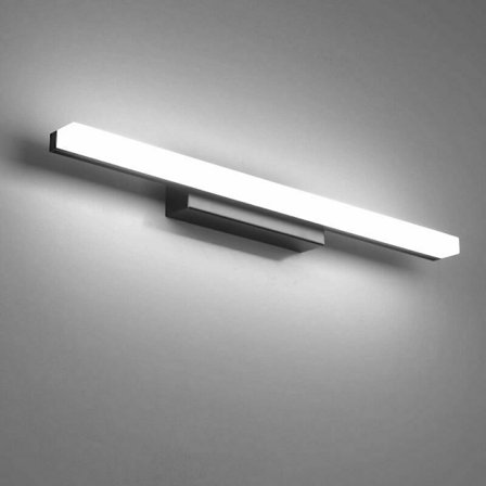 LED-baderomsbelysning 40 cm kaldhvit 9 W 6000 K svart innendørs baderomslampe baderomsbelysning 800 lm ikke dimbar _MGF