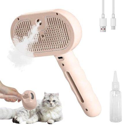 OBOSOE Dampbørste til Kat & Hund – Kæledyrsplejebørste med Damp & Selvrengøringsfunktion