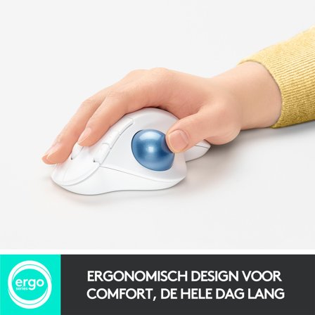 Logitech ERGO M575 trådløs styrekule - 2.4 GHz, Bluetooth 5.0 LE - offwhite