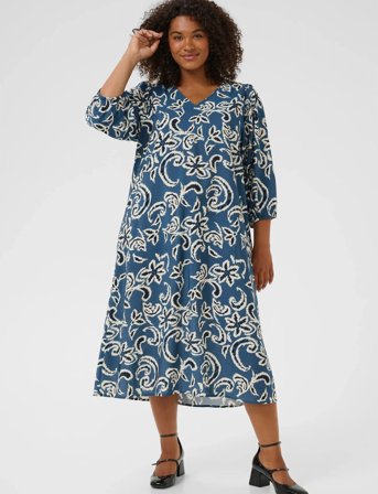 Kaffe Curve Kcmahlia Dress - Blue - 46
