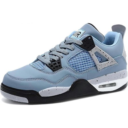 (A4blue 1 8 UK) Bebetter Herre Air 4 Retro Klassiske Skatesko - Svarte Fitness Treningssko for Basketball Casual Sneakers