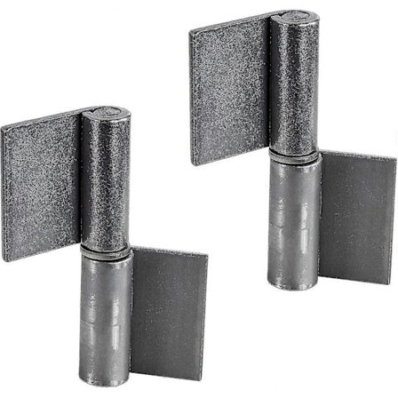 Svejste dørhængsler - metal - højde = 82 mm robuste hængsler til havedøre og maskiner 2 stk.