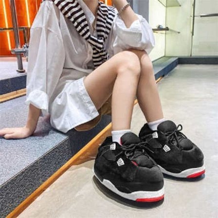 Vinter sjov aj kegle kokos bomuld hjemmesko sjove indendørs par hjem plys sko varm internet berømthed store bomuldssko