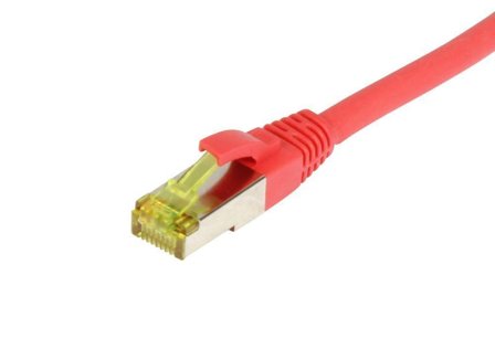 SYNERGY Patchkabel RJ45, CAT6A 500Mhz,25m, rot, S-STP(S/FTP), TPE/LSZH(Ultraflex), AWG26, mit CAT7 Rohkabel, Synergy 21