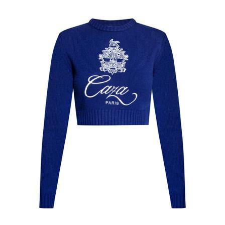 Casablanca Wool sweater with logo Blå, Dame