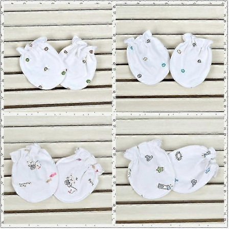 3 stk. handsker vanter sød tegneserie baby / anti-kradse vanter bløde handsker