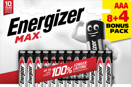 Energizer MAX AAA/E92 BP12 Batteri, Elfordeling & strømforsyning