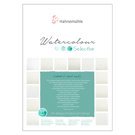 Watercolour Selection 14 sample sheets 17x24 cm