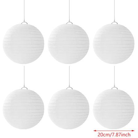 6st vitt runt papper lykta bröllopsfest hängande dekoration