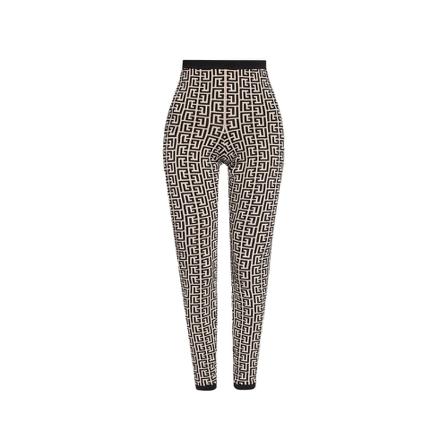 Balmain Monogrammed leggings svart, Dam, Dam, Storlek: L
