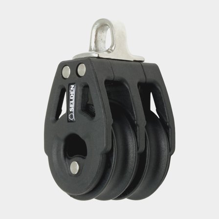 Bloque doble Seldén BBB 30, fijo, con rodamientos, para cabos Ø4 - 8 mm