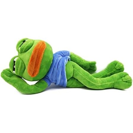 Sørgelig frø plyslegetøj magisk emotiv Pepe frø bamse meme dukke, 17,7 tommer krystal ultra blød, sød hjemmegave, interaktivt legetøj til børnenes dag