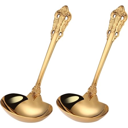 2 dele rustfrit stål guld sovseske 1 oz. Serveringsske Stor Buffet Hjem Køkkenske Sæt