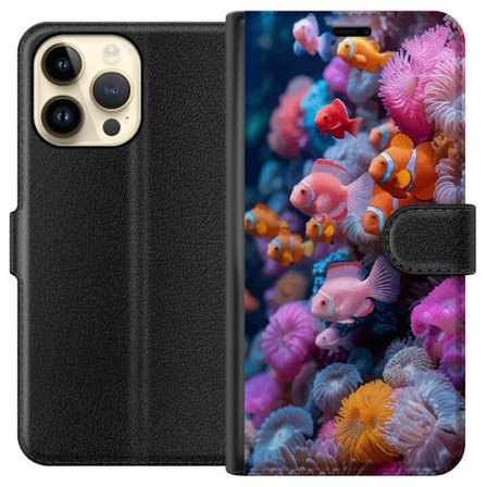 Kompatibel Tegnebogsetui til Apple iPhone 15 Pro Max Fisk Koral Hav Ocean Undervands