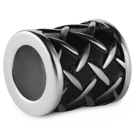 Bague de barbe argentée à motif Viking pour hommes - Anneaux & perles de barbe