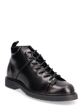 Jfwfleming Leather Boot Snørestøvler Sort Jack & J S