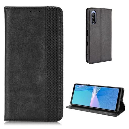 Bofink Vintage läder Sony Xperia 10 III fodral - Svart