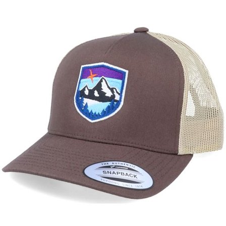 Wild Spirit - Brun trucker Keps - Starry Mountain Badge Brown/Khaki Trucker @ Hatstore