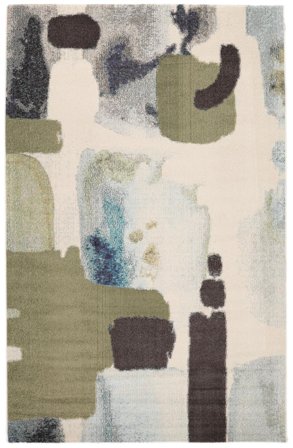 Smears Cream Beige/Green Oeko-Tex Rug