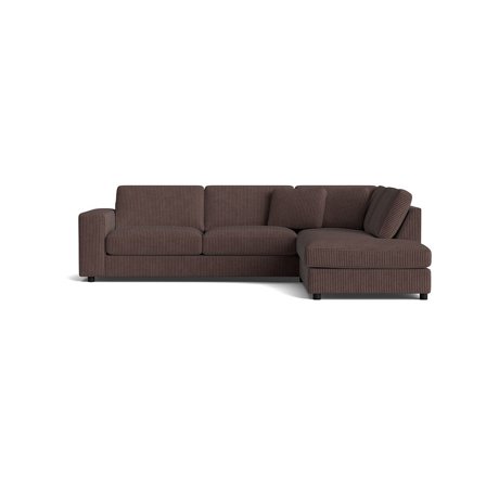 Oasis Ecksofa, rechts, Lincoln Braun, Cord-Optik, L-Form, Nozag-Federung für hohen Sitzkomfort, modernes Design, 79cm Höhe für Wohnzimmer.