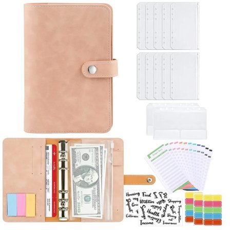 Budgetplanlægger Budget Binder A6, Pengebesparende Mappe Pengekuvert Kuvertmetode Med Pengebakke A6 Binder Budget Notebook
