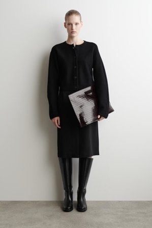 COS Women's Cardigan In Lana Cotta in Nero