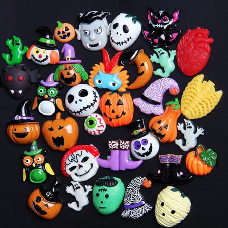 30 St Halloween Resin Charms Pumpkin Cabochon Scrapbooking Diy