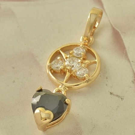 18K Vitguld Guldfyllda Filled gulddoublé CZ Hängsmycke