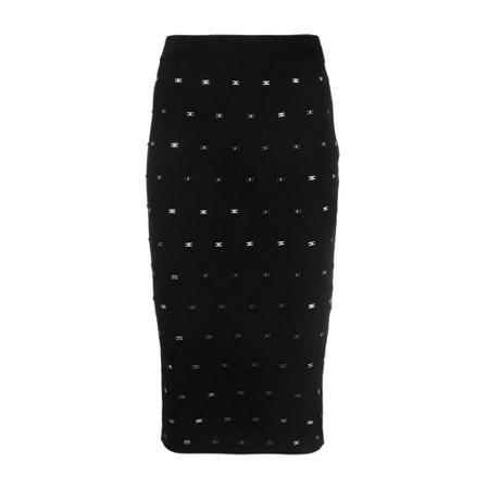 Elisabetta Franchi, Skirt Gk 46B21E2 Czarny, Kobieta, Rozmiar: XS
