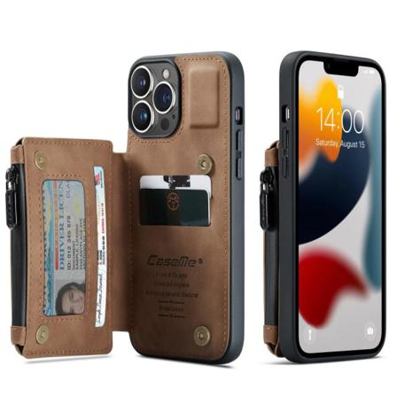 Caseme Iphone 13 Pro Max Skal Med Magnetisk Plånbok Brun