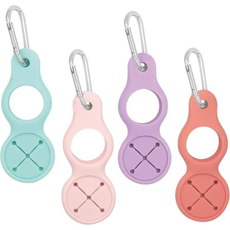 Vedenpitävä pulloteline pyyhekoukulla lapsille, silikoninen vesipulloteline karabiinihaalla ulkoilukävelyyn ja vaellukseen (4 kpl)