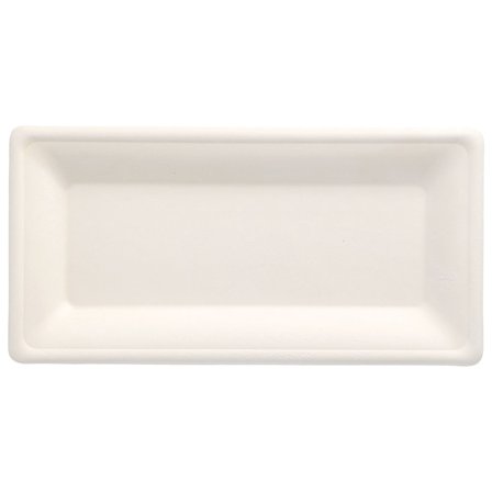 Rektangulære Engangstallerkener Sukkerrør 26 cm 50-pakning