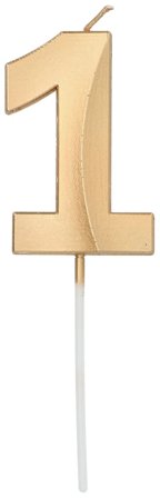 Sifferljus Guld metallic "0-9" Siffra 1