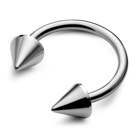 10 mm Ασημί Ατσάλινο Piercing Σκουλαρίκι Κυκλική Μπάρα με Καρφιά Barbell Spiked για άνδρες - Κοσμήματα για piercing στα χείλη - Piercing κοσμήματα / 