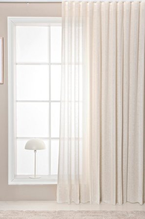 Hasta - Gardin ekstra bredt Saga - Hvid - Gardinfag med rynkebånd - 280 - Fra Homeroom