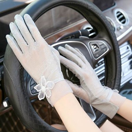 Sommarhandskar för kvinnor, solskydd för bilkörning, UV-skydd, tunna handskar för elcykel