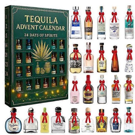 Tequila Julekalender, 24 Dage med Spiritus, Julekalender 2025, Hver Låge Åbner en Ny Overraskelse, Tequila 24 Dages Nedtælling, Jule Nedtælling
