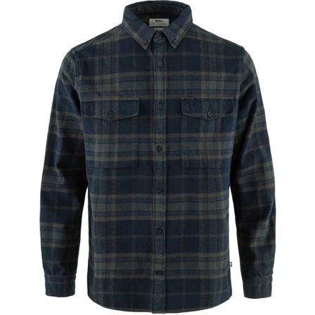 Fjällräven Men's Övik Twill Shirt in Dark Navy/Basalt, Bio-Baumwolle | Size: Small