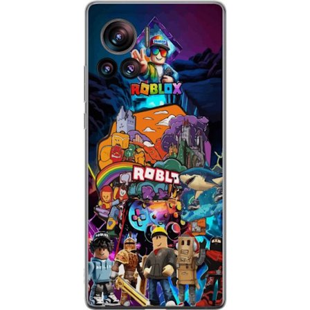 Motorola Edge 30 Ultra Läpinäkyvä kuori Dynaaminen Roblox-maailmankolajikko, jossa on hahmokuvakkeita ja fantasian ympäristö värikkäät pelimot