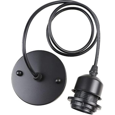 Vintage Pendellampa Taklampa E27 Edison Lamphållare (svart 1-pack)