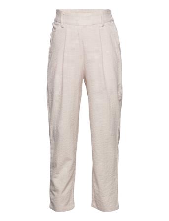 Liv Check Pant Bukser Creme Grunt