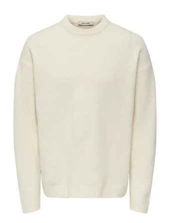 Onspage Rlx Ls Crew Knit Xt Tops Knitwear Round Necks White ONLY & SONS
