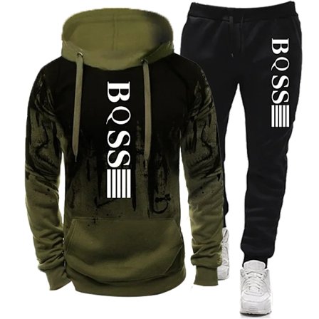 Mænds Hoodies til Mænd Tøj Splash Ink Sweatshirt Sæt Mand Tracksuit Bukser Sæt Ny i Hoodies & Sweatshirts Sportsdragt Sæt Grøn
